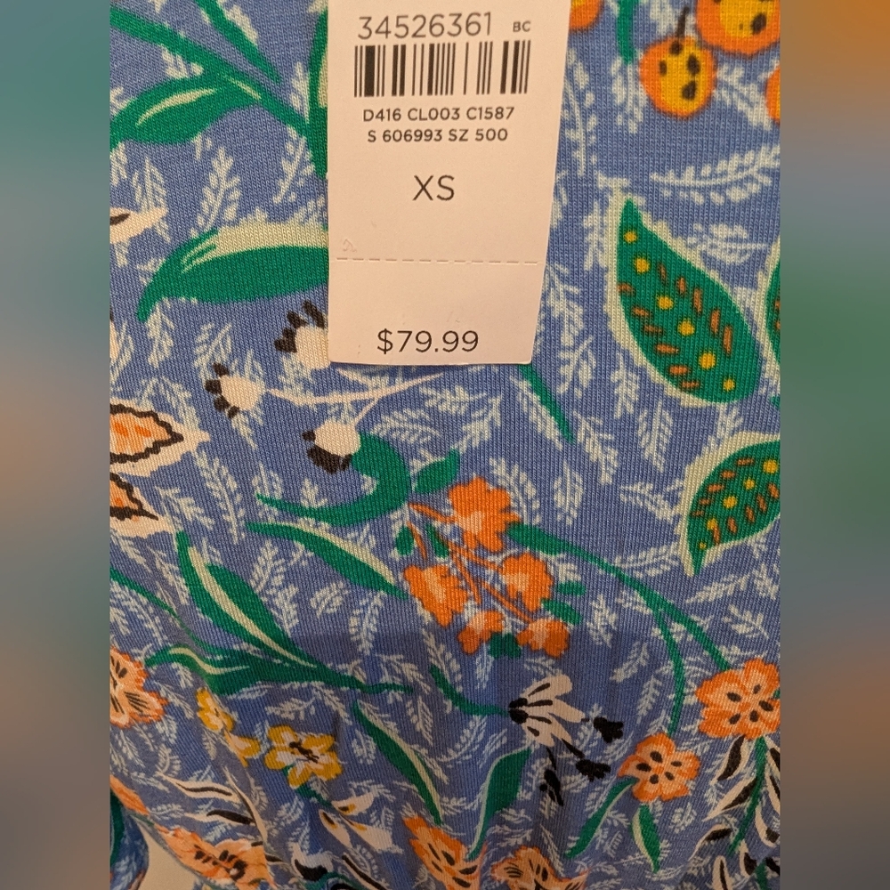 LOFT Blue Floral Midi Dress - Picture 4 of 4